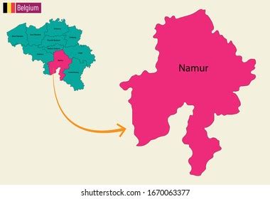 Belgium Map Cities Vector Namur Stock Vector (Royalty Free) 1670063377 ...