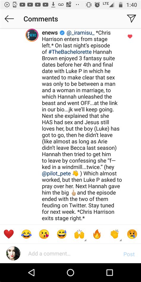 E New's Instagram explaination of the Luke situation made me laugh : r/thebachelor