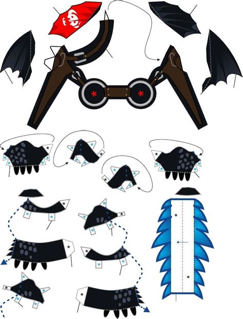 Printable Toothless Papercraft Template