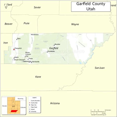 Map of Garfield County, Utah - Where is Located, Cities, Population ...