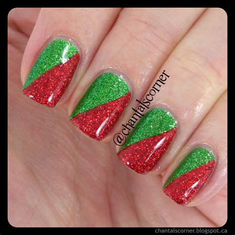 Red and Green Christmas Nails - with Tutorial! - Chantal's Corner