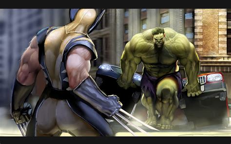 Wolverine vs. Hulk (Comic Wallpaper)