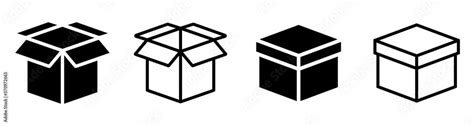 Box icon collection. Box in flat style. Carton box icons. Delivery icon. Vector illustration ...