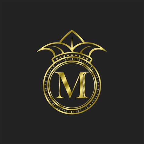 initial m gold logo luxury elegant with crown 19028398 Vector Art at Vecteezy