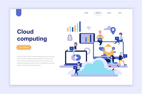 Landing page template of cloud computing 260824 Vector Art at Vecteezy