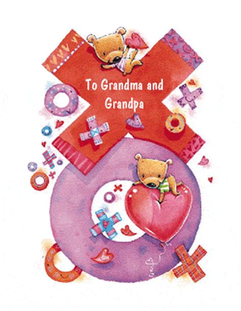 "Love for Grandmaand Grandpa" | Anniversary Printable Card | Blue ...