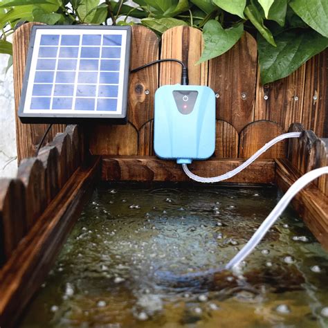 Air Pumps Solar Powered/DC Charging Oxygenator Water Oxygen Pump Pond ...