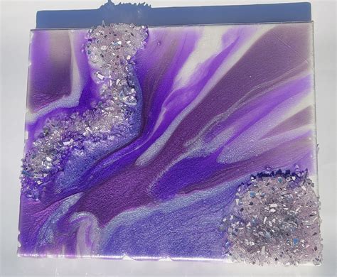 Purple Resin Geode Wall Art Crystal Wall Art Luxury Canvas - Etsy