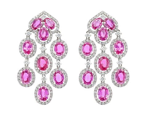 Pink Sapphire Earrings, 24.33 Carats | M.S. Rau