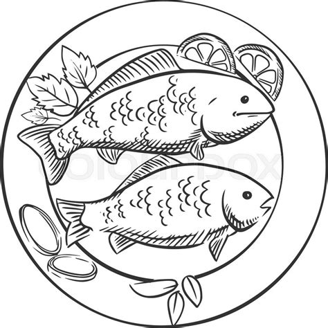 Fried Fish Coloring Coloring Pages