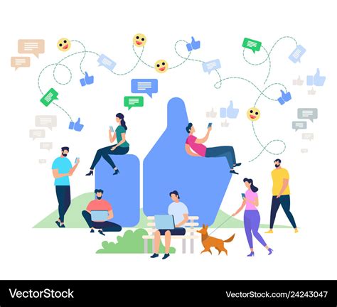 Social media networking cartoon characters Vector Image