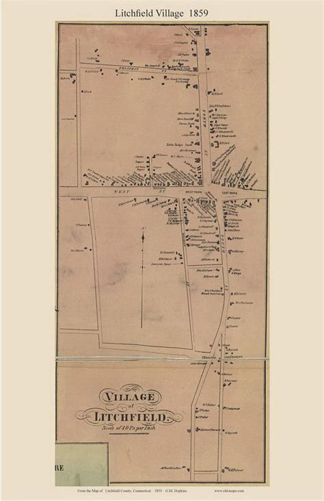 an old map shows the location of littlefield village