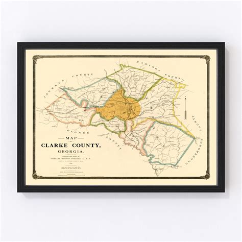 Clarke County, 1893 Map (includes land owner names) : Athens