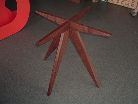 Custom Walnut Modern Table Base For Round Glass Top by Jonathan Walkey Furniture Maker ...
