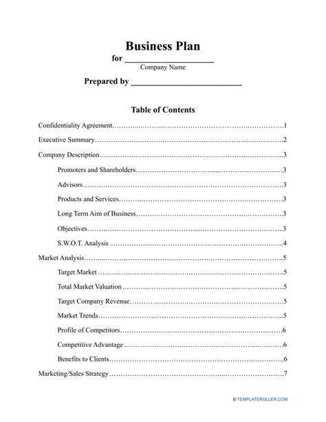 Business Plan Template - Fill Out, Sign Online and Download PDF ...