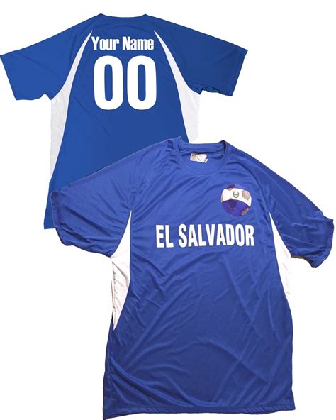 El Salvador Soccer Jersey El Salvadoran Shield Design Customized With ...