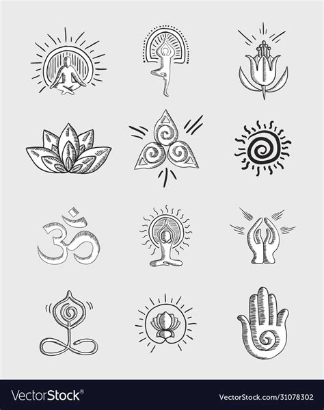 Variety zen elements symbols Royalty Free Vector Image