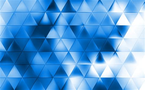 Download wallpapers blue triangle background, blue abstract background ...