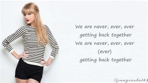 Taylor Swift We Are Never Getting Back Together Lyrics Quiz Ever YouTube