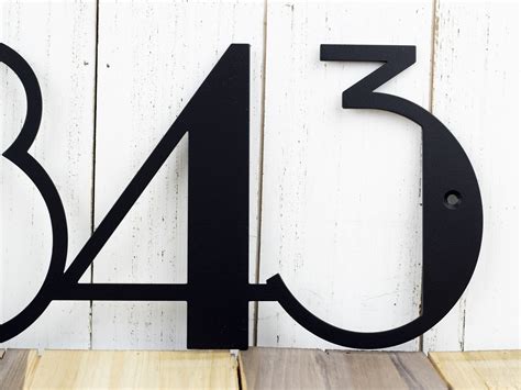 Buy Custom Made Modern House Number Metal Sign - Matte Black Shown ...