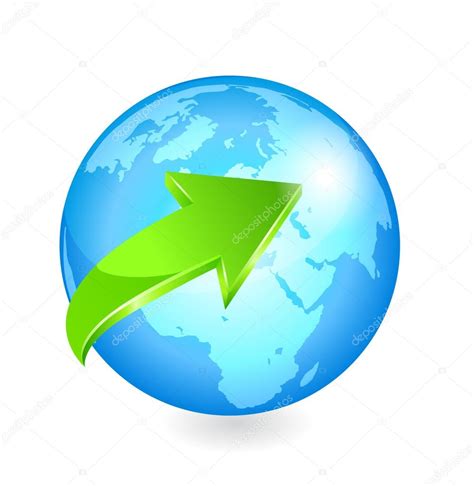 Earth with arrow circle around. Vector — Stock Vector © pokomeda #27080275