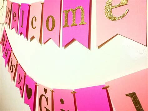 Welcome Baby girl banner Welcome Baby banner Welcome girl | Etsy