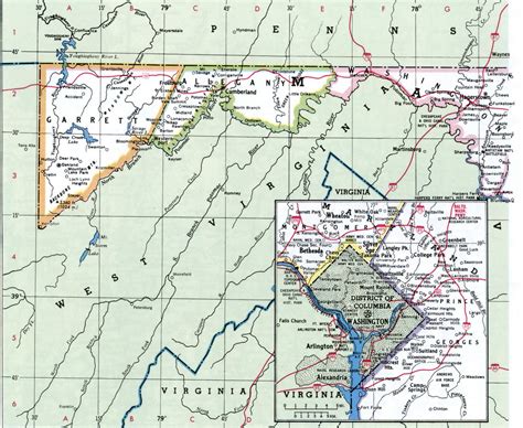 Maryland counties map.Free printable map of Maryland counties and cities