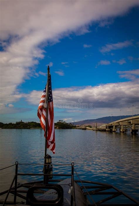 Us flag at pearl harbor stock photo. Image of monument - 160946966