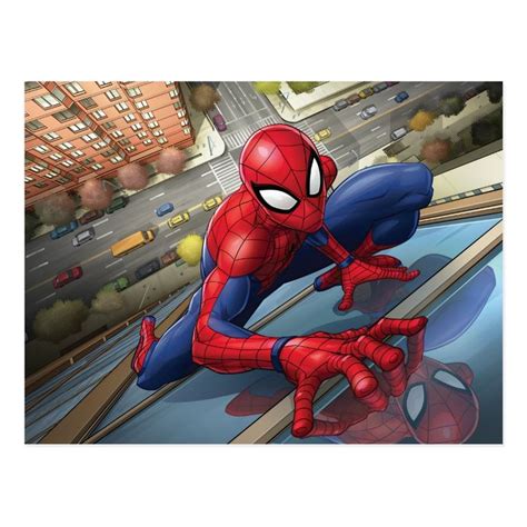 Spider-Man | Climbing Up Building Postcard | Zazzle.com | Spiderman wall crawling, Amazing ...