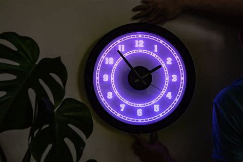 Led Wall Clock With Cord Wall Clock Light Neon Wall - Etsy