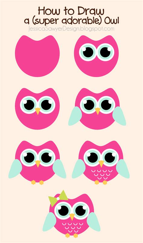 How to Draw an Owl + Free Owl Clipart | Jessica Sawyer Design