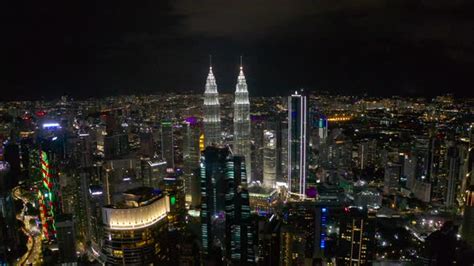 Top view, aerial view of skyscrapers, KLCC at the Kuala Lumpur city in ...