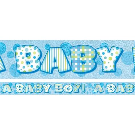 Buy A Baby Boy Blue Foil Banner - Fun Party Supplies