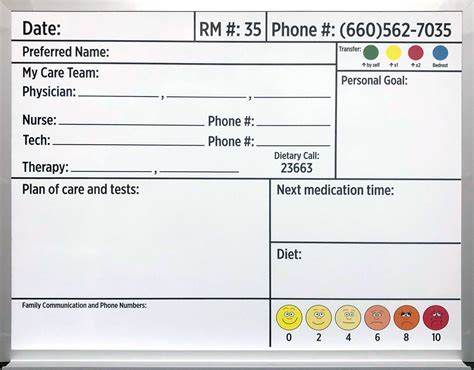 Patient Magnetic Whiteboard | Family communication, Hospital, Hospitality management