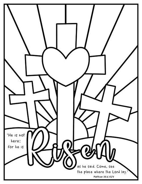 Cross Coloring Pages | Easter sunday school crafts, Sunday school coloring pages, Sunday school ...