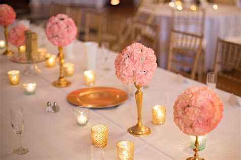 Pink Carnation and Candle Centerpieces