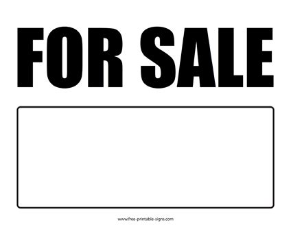 Printable For Sale Sign – Free Printable Signs