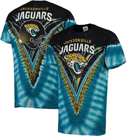 Majestic Jacksonville Jaguars Black/Teal V-Design Dye T-Shirt