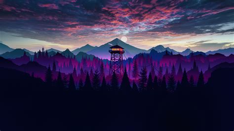 Forest Scenery Watchtower 4K #4260e Wallpaper PC Desktop