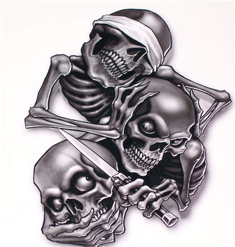 Hear Speak See No evil Skull Sticker Window Decals Tailgate Graphic Window Decal