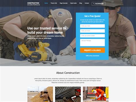 Construction Landing Page – Tema WordPress | es.WordPress.org