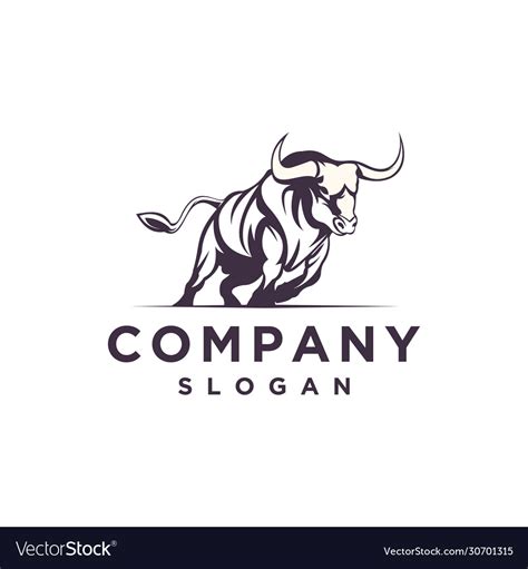 Simple bull logo design Royalty Free Vector Image