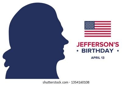 Thomas Jeffersons Birthday Poster On April Stock Vector (Royalty Free ...