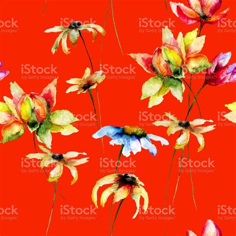Free download Seamless Wallpaper With Stylized Flowers Stock Illustration [1024x1024] for your ...