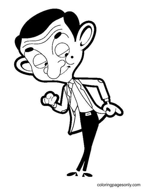 Mr Bean Cartoon Coloring Page - Free Printable Coloring Pages