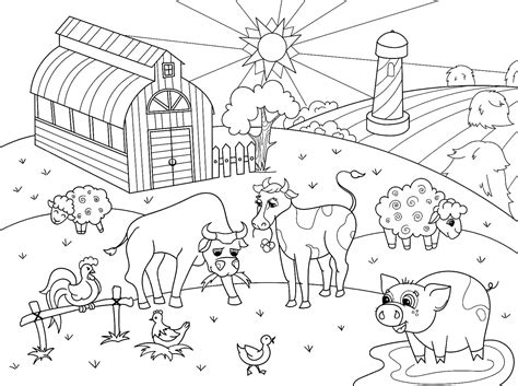 Dibujos de Animales de Granja para colorear - 100 Páginas para colorear