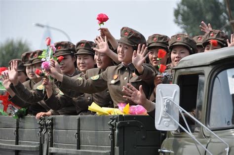 Female soldiers in North Korea military parade | Uri Tours | Flickr