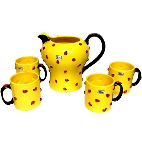 Reserved for David Department 56 Lemonade Pitcher Lady Bug Pitcher Set With Cups - Etsy ...