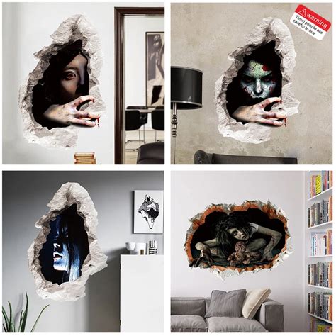 Aliexpress.com : Buy 3d vivid Halloween ghost through wall decals home decor living room window ...