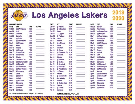 Lakers 2022 Schedule